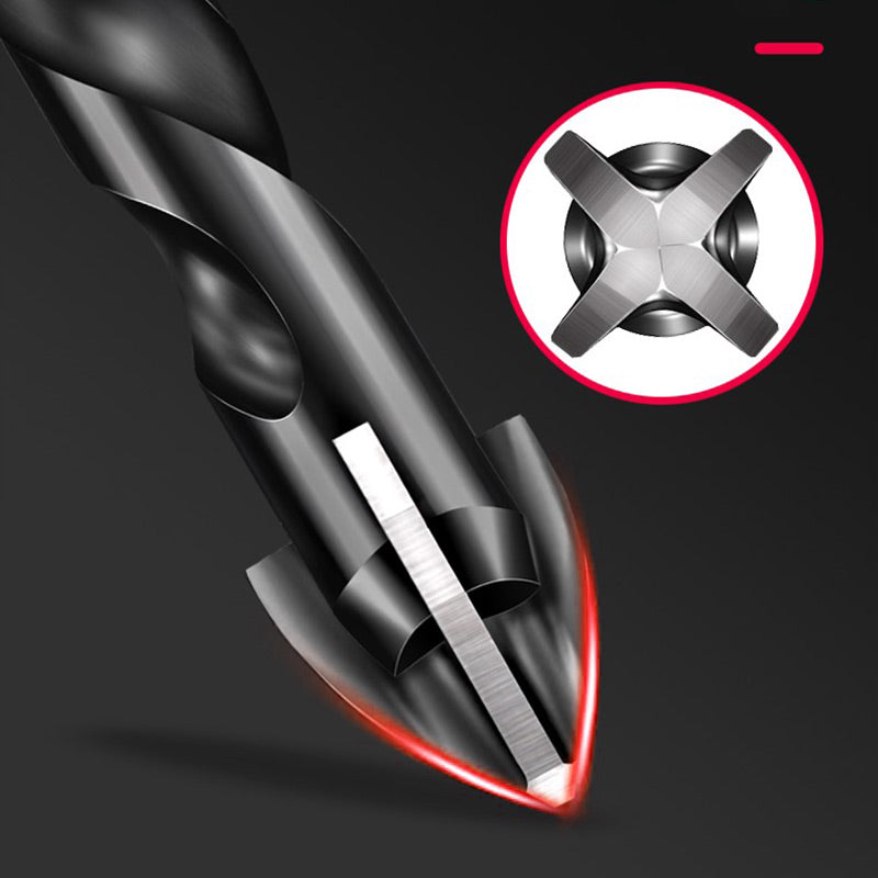Hexagonal Shank Cross Alloy Ceramic Four-edged Drill Bit