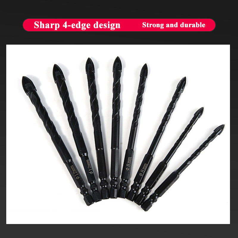Hexagonal Shank Cross Alloy Ceramic Four-edged Drill Bit