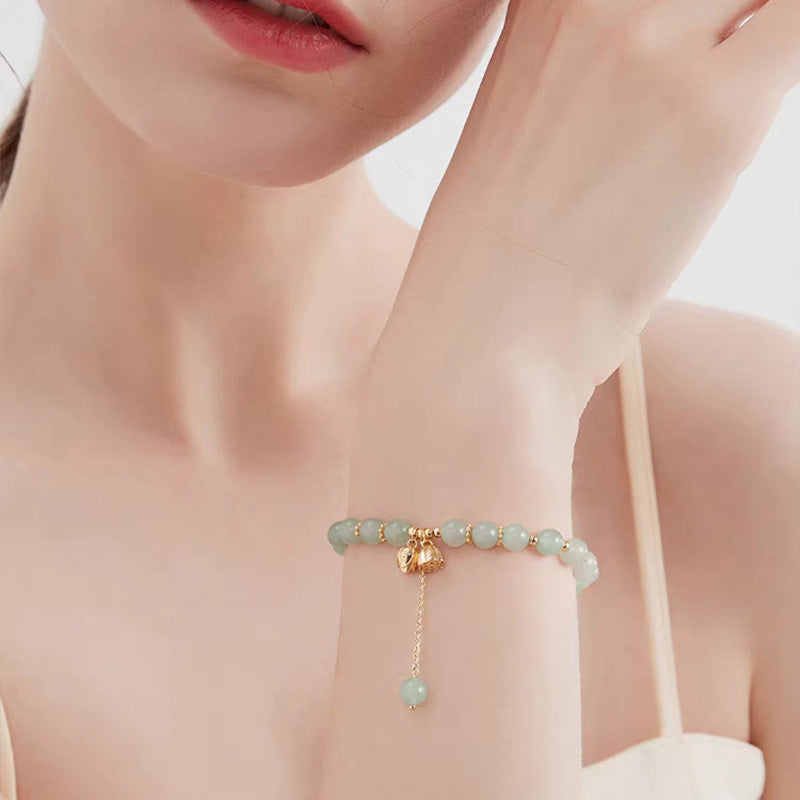 Lotus Flower Pendant Jade Bracelet
