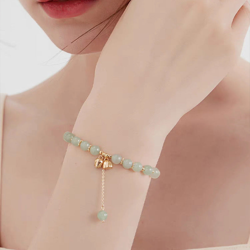 Lotus Flower Pendant Jade Bracelet