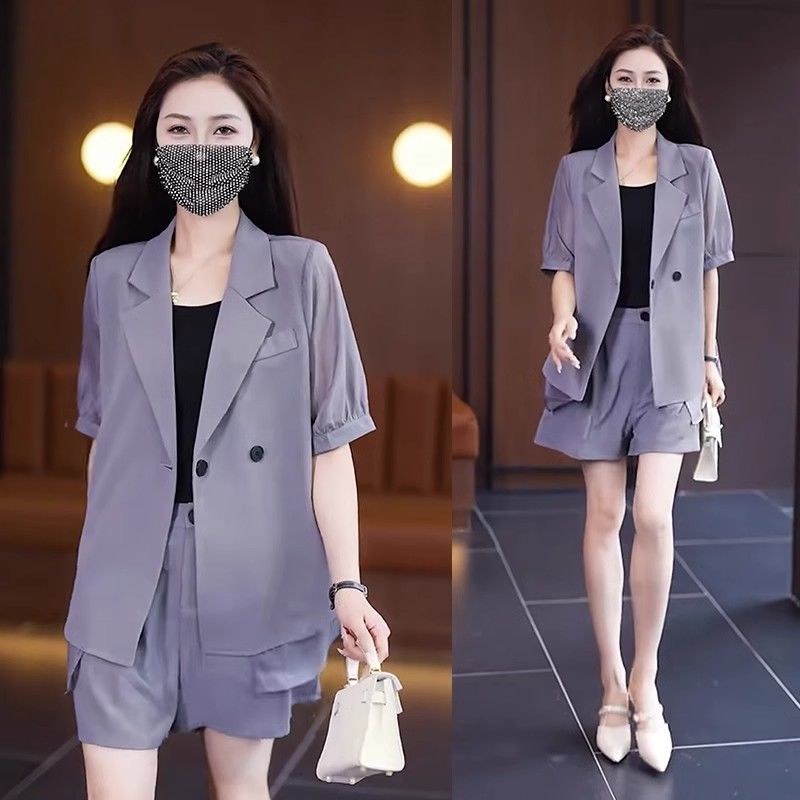 Women's Fashion Lightweight Short Suit 2-Piece Set (Great Sale⛄BUY 2 Get 10% OFF)