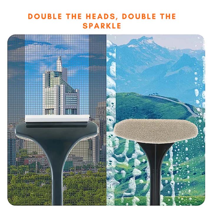 Window Cleaning Tool with Dual-Head