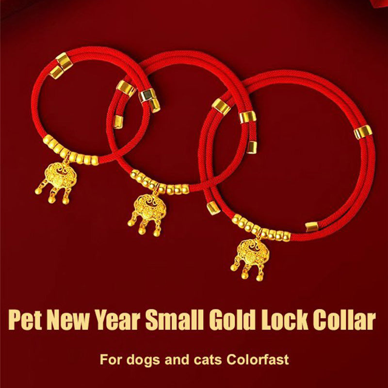 🥰Pet New Year Gold Lock Collar