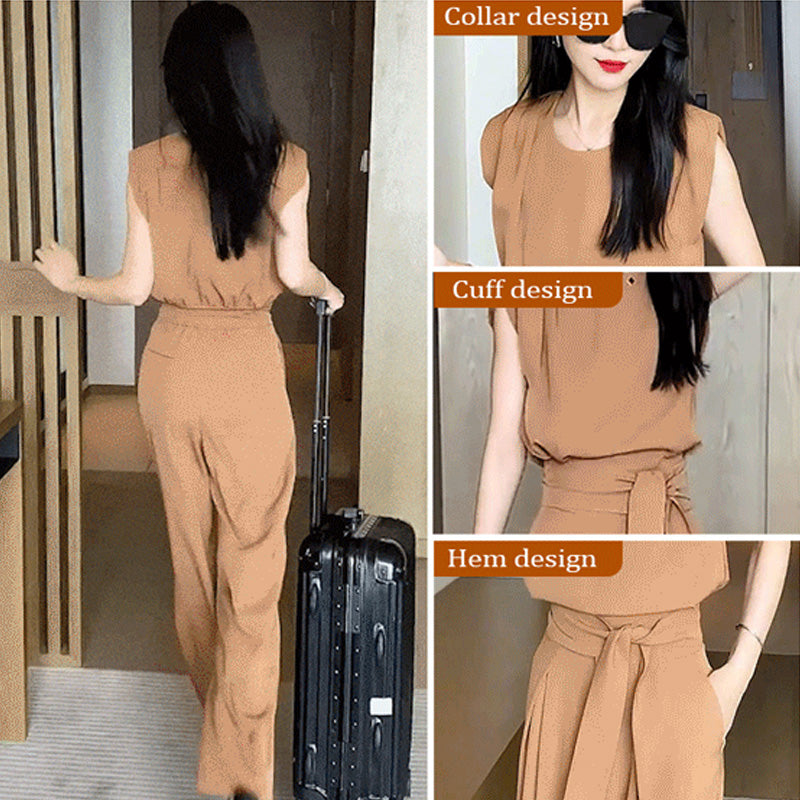 Fashion Sleeveless Wide-Legged Pants Set(Great Sale⛄BUY 2 Get 10% OFF + FREE SHIPPING)