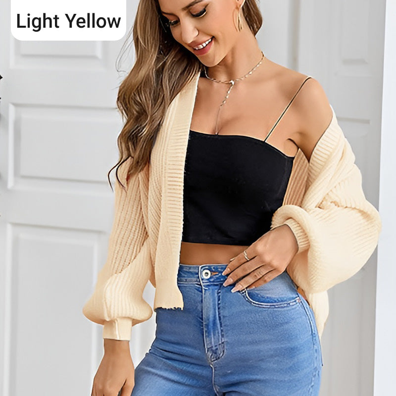 Knitted Oversize Contrast Color Cardigan