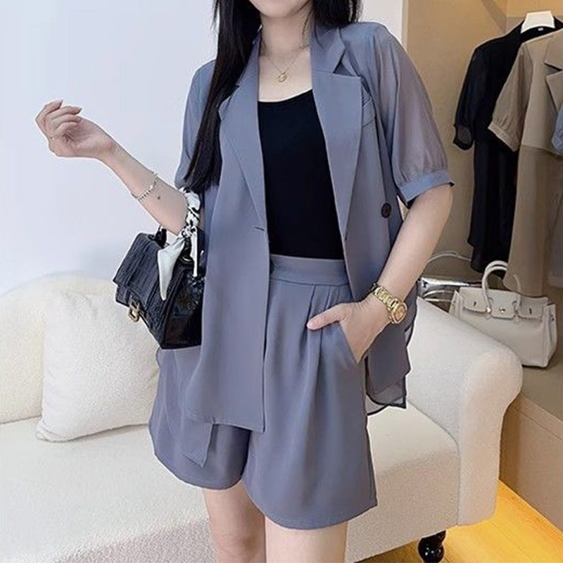 Women's Fashion Lightweight Short Suit 2-Piece Set (Great Sale⛄BUY 2 Get 10% OFF)