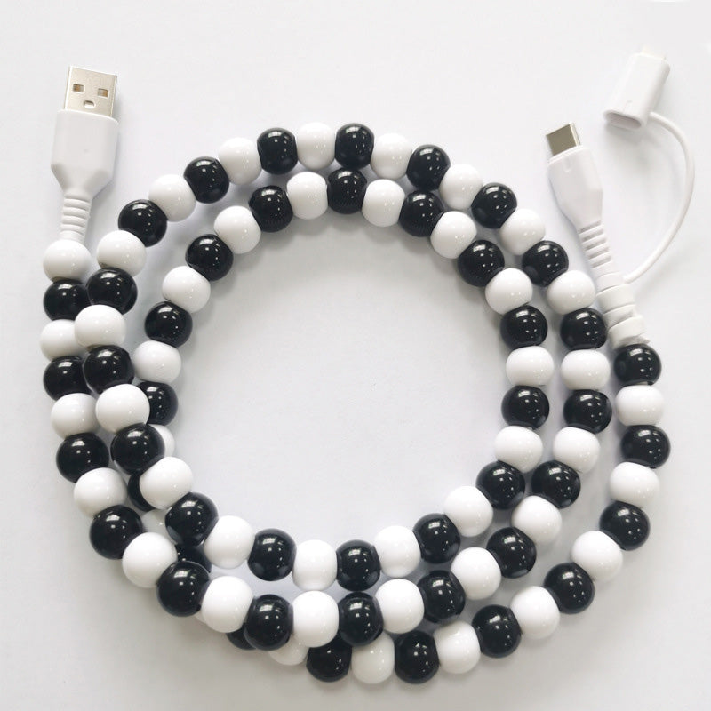 🔥2-In-1 USB To Type-C & Lighting Beaded Charger Cord