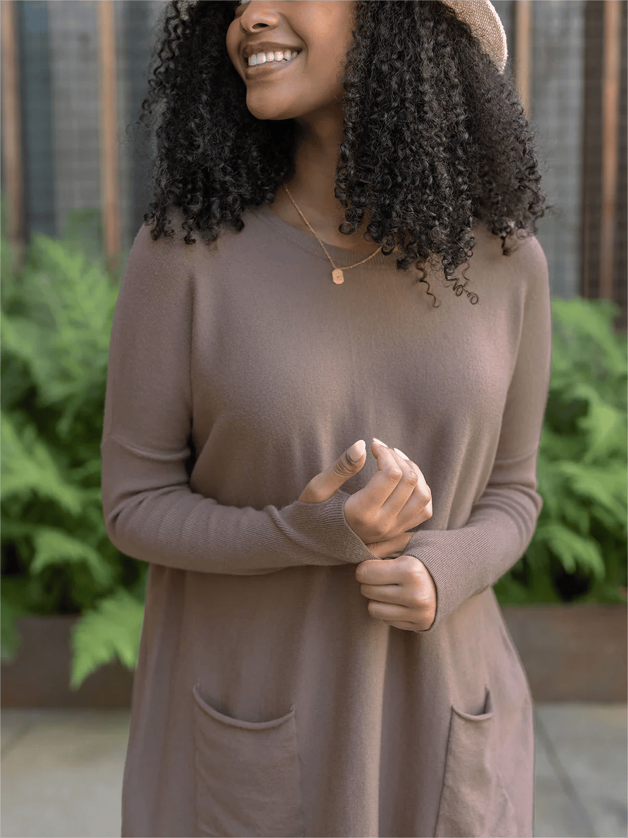 LONG SLEEVE THUMBHOLE SWEATER POCKET TUNIC💥