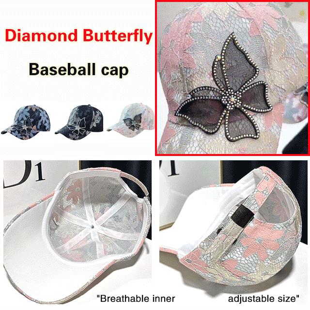🔥Hot Sale 49% Off🔥Mesh Diamond Butterfly Baseball Cap-(Great Sale⛄BUY 2 Get 10% OFF+Free Shipping)