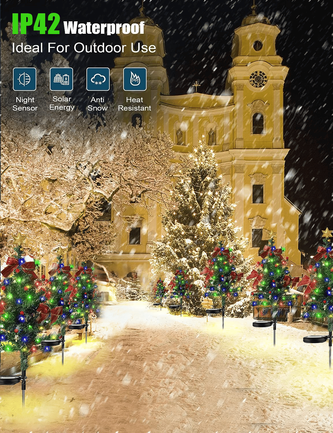 🎄✨Solar Christmas Trees Lights Outdoor Decoration Waterproof