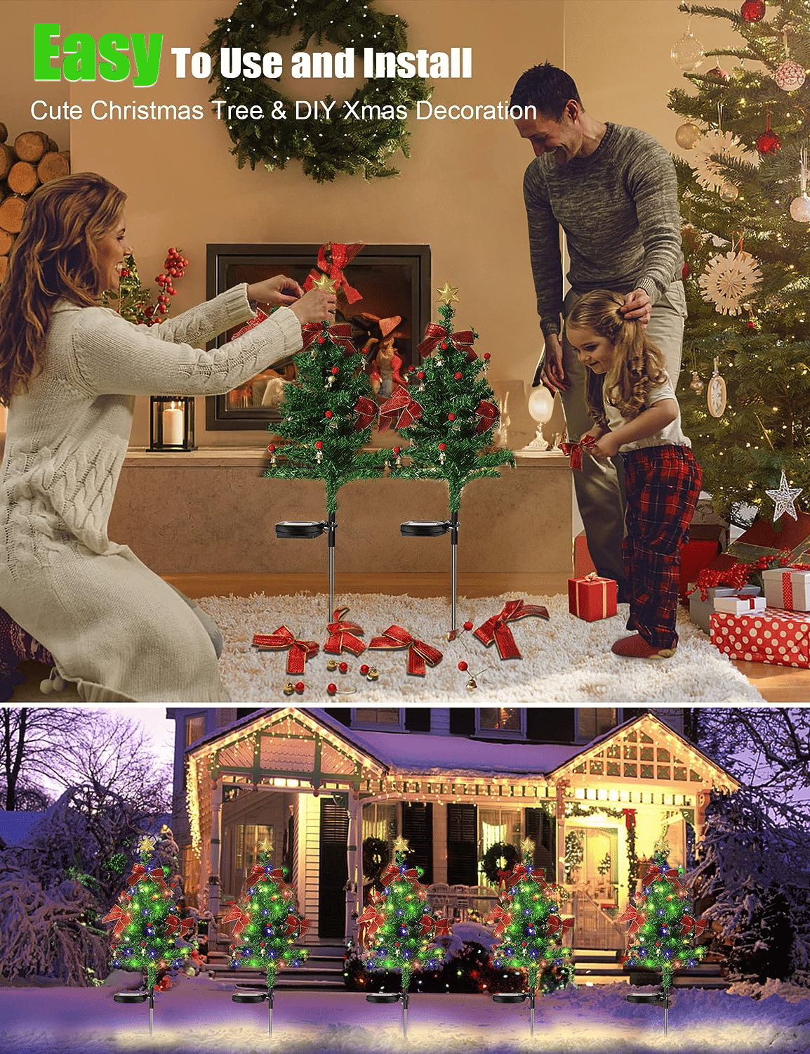 🎄✨Solar Christmas Trees Lights Outdoor Decoration Waterproof