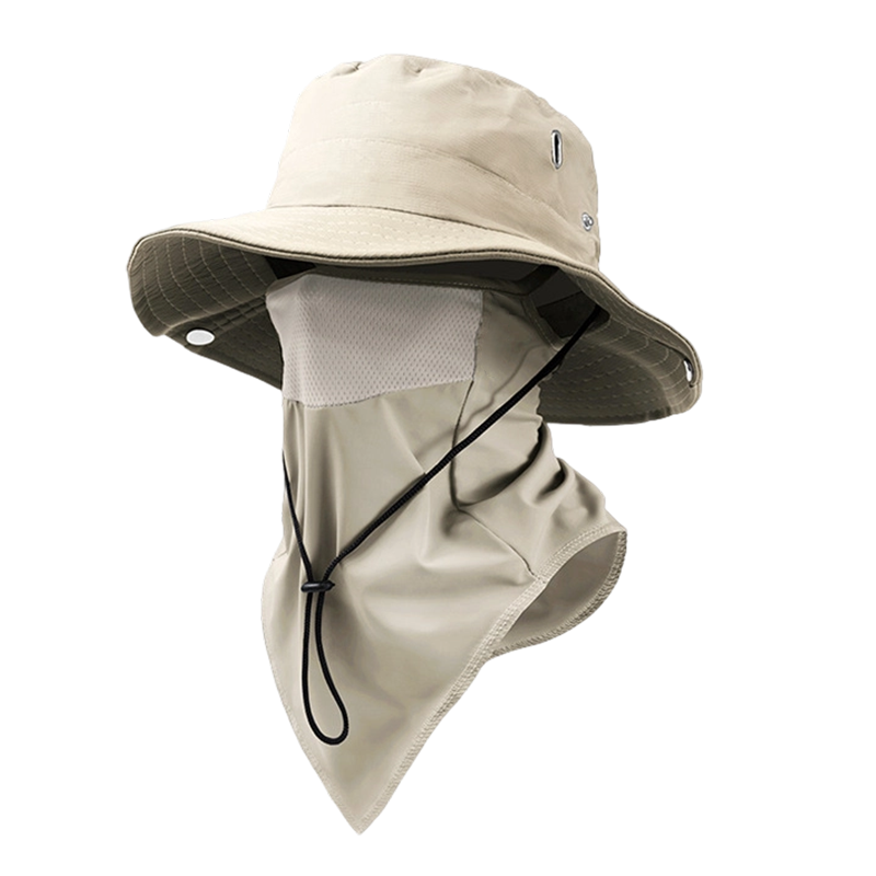 Breathable Fisherman Hat with Detachable Face Mask