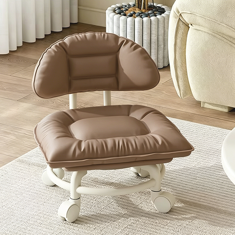 ๐ช Rolling Low Stool with Backrest โ Padded seat & silent casters โ comfortable and mobile ๐ ๏ธ