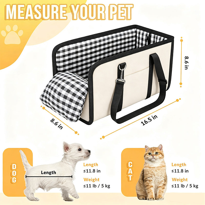 🐶Secure Travel Pet Booster – Portable Dog Car Seat Booster, Safety Harness Included Soft Padded Pet Travel Carrier for Small & Medium Dogs