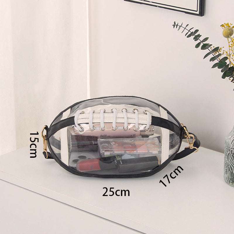 ๐ Game-Day Statement | Women's Clear Football-Shaped Crossbody Bag