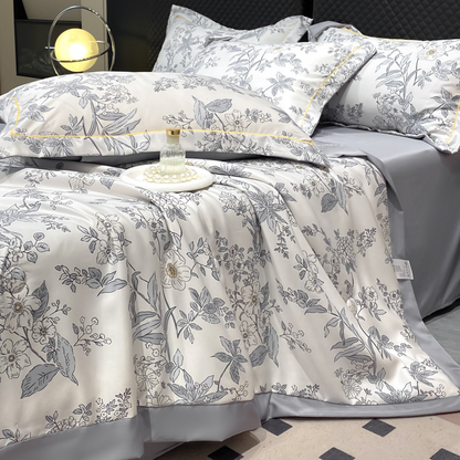 Cooling Breathable Floral Bed Sheet 4-Piece Set