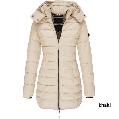 🔥FREE SHIPPING🔥Winter women's mid-length padded jacket warm  hooded jacket