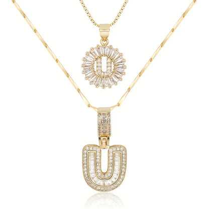 💖2 Pack - Initial Letter Pendant Necklaces