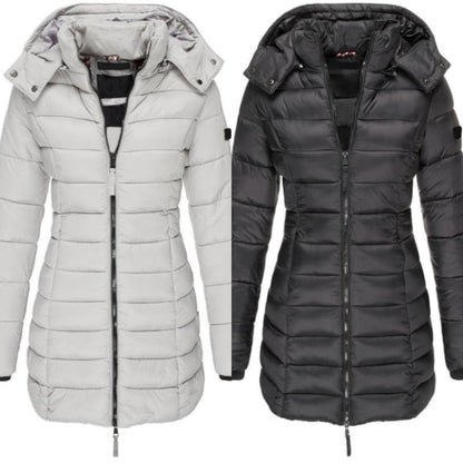 🔥FREE SHIPPING🔥Winter women's mid-length padded jacket warm  hooded jacket