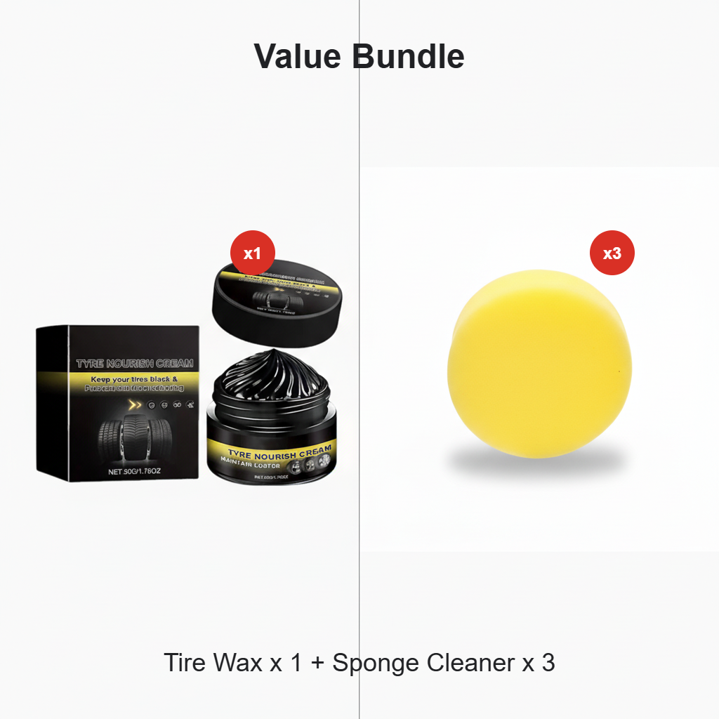 ✨ Tire wax – Restores black gloss, blocks UV, repels dirt. Easy & quick!🚗