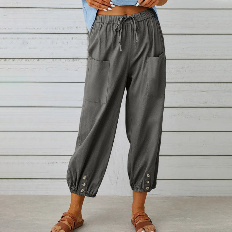 💎 2026 New Women's Summer Cotton Linen Wide-Leg Pants – Breathable, Wrinkle-Free & Relaxed Fit 🍃