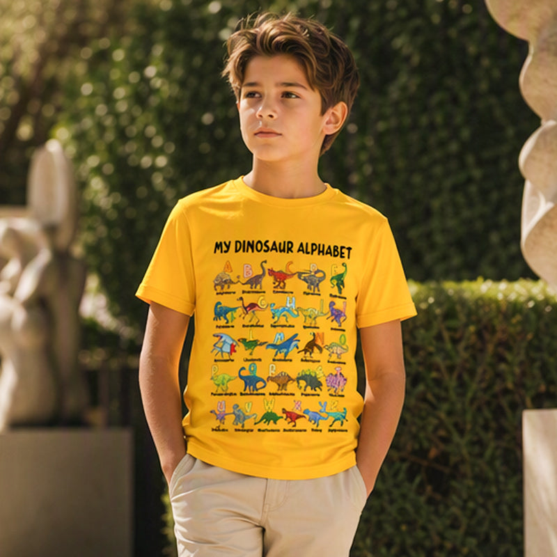 🦖👕Kids Dinosaur Alphabet Graphic T-Shirt