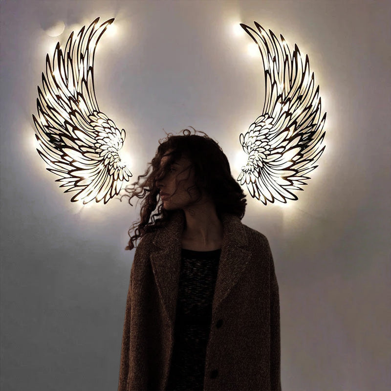 🌟🌟Angel Wings Wall Art In Metal With LED Lights