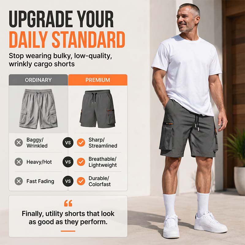 Men's Casual Cargo Shorts with Multi-Pockets✨