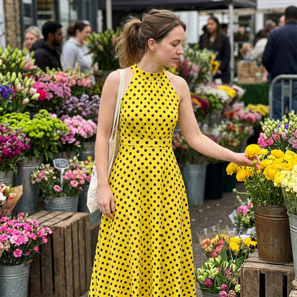 Women's Polka Dot Halter Neck Dress👗