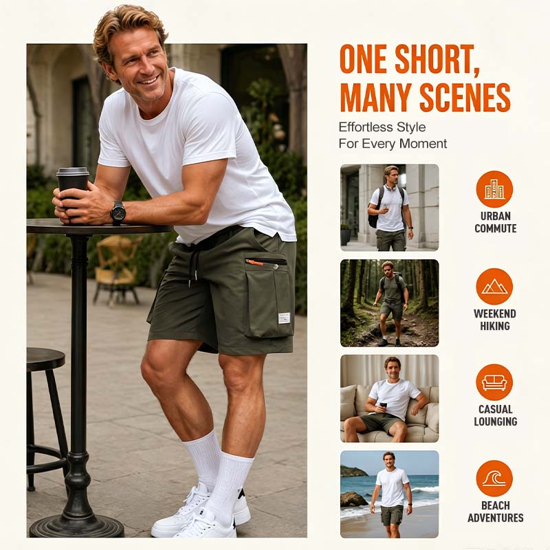 Men's Casual Cargo Shorts with Multi-Pockets✨