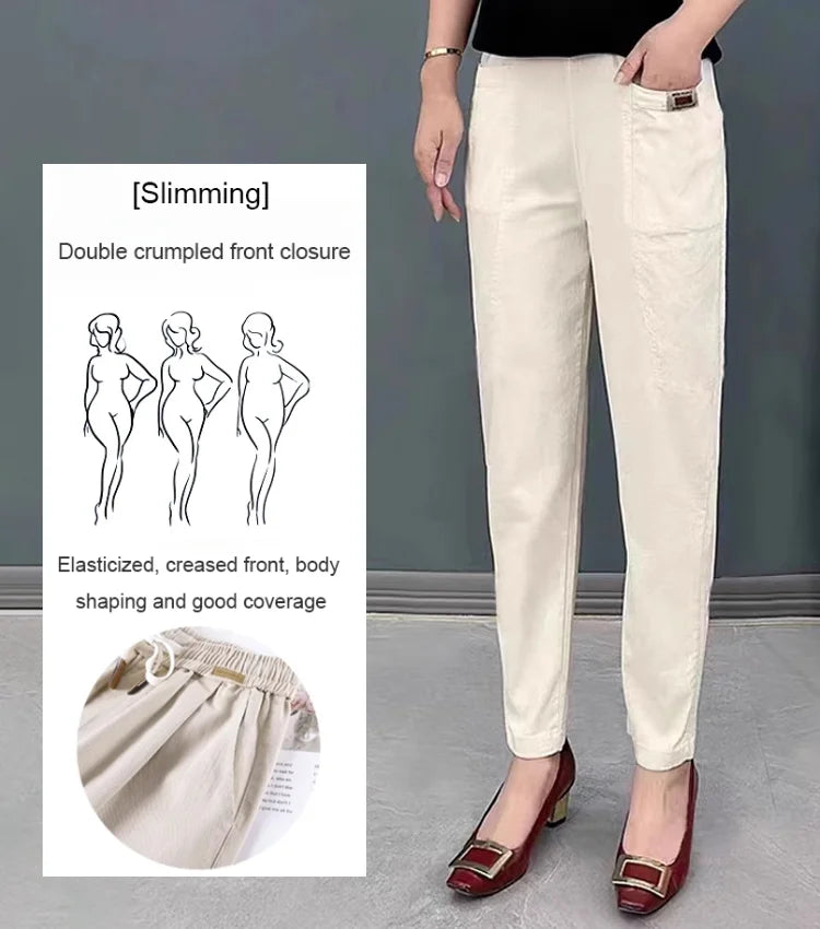 🔥Nice Gift-Women's Elastic Waist Cotton Pants