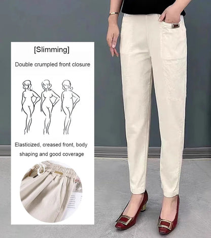🔥Nice Gift-Women's Elastic Waist Cotton Pants