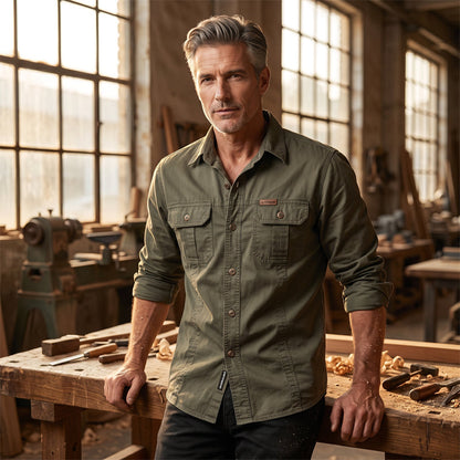 Men's Long Sleeve Cotton Workwear Shirt