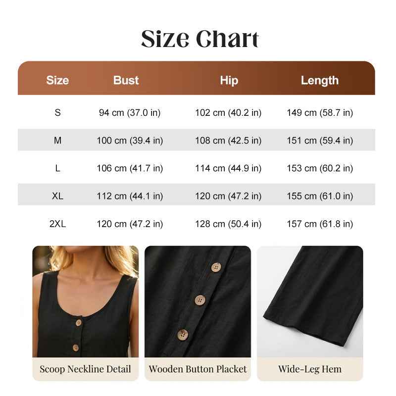 Women's Sleeveless Wide-Leg Jumpsuit with Pockets