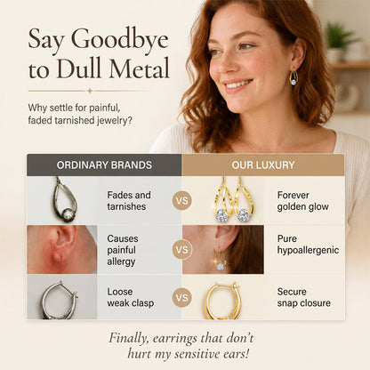 💎 Double Hoop Zirconia Earrings – Sparkling Ball, Lightweight, Secure Latch ✨