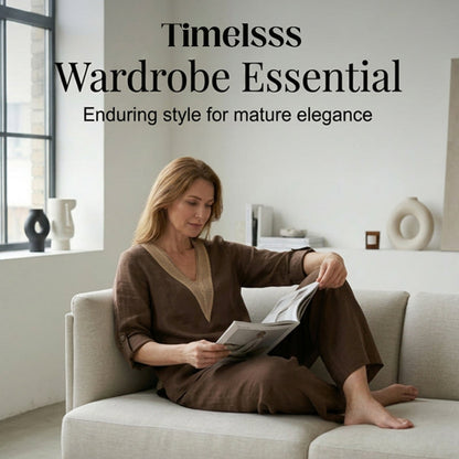 Women's V-Neck Top & Wide-Leg Pants