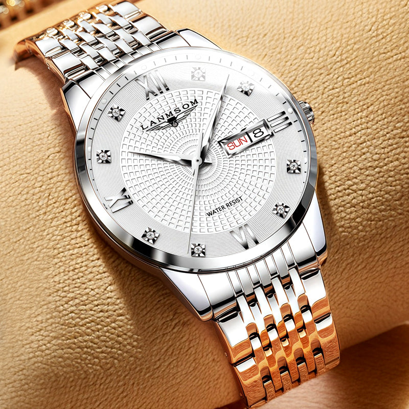 💥Men's Stainless Steel Waterproof Business Watch