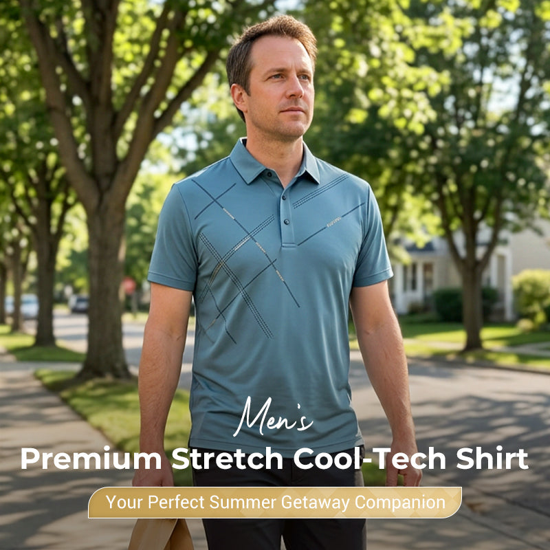 Men's Ice Silk Stretch Shirt – Waterproof, Quick-Dry & Eco-Friendly – Cool Breathable Tech Fabric Shirt 🌿