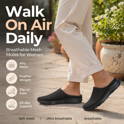 👟☁️Casual Comfort Breathable Mesh Slippers – Lightweight, airy, slip-on style – indoor & outdoor comfort. 🔥☀️