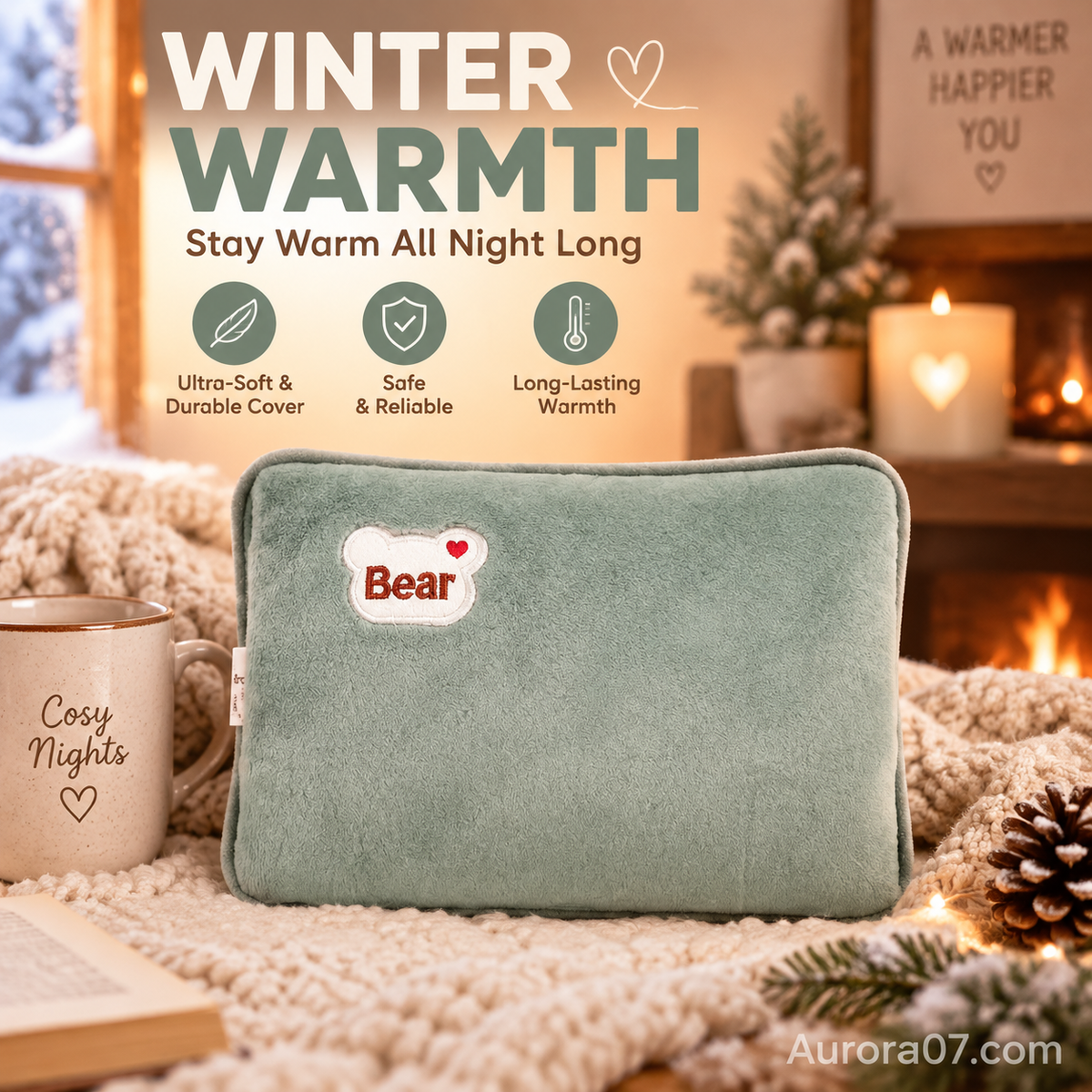🔥🥳 Plush Rechargeable Heat Pack – Soft Winter Hand & Body Warmer