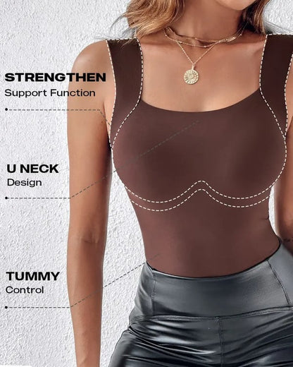 🔥💐Women's U Neck Thermal Tank Tops with Built-In Bra