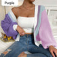 Knitted Oversize Contrast Color Cardigan