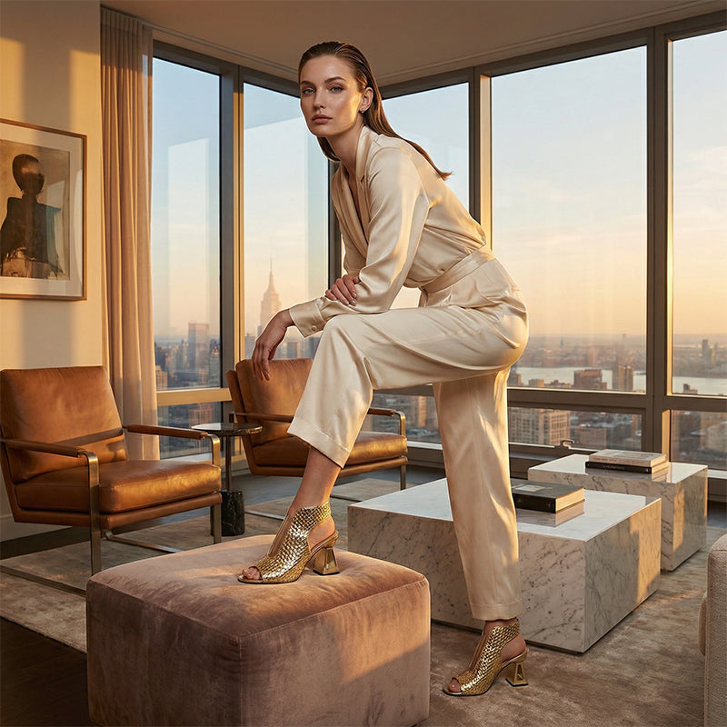 👡Women's Elegant Peep-Toe Heeled Sandals