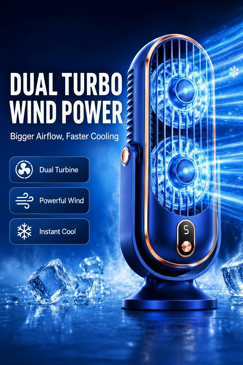Portable Desktop Air Conditioner Fan with 5 Wind Speed