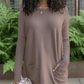 LONG SLEEVE THUMBHOLE SWEATER POCKET TUNIC💥