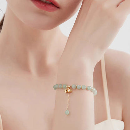 Lotus Flower Pendant Jade Bracelet