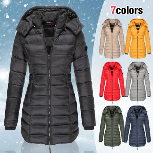 🔥FREE SHIPPING🔥Winter women's mid-length padded jacket warm  hooded jacket