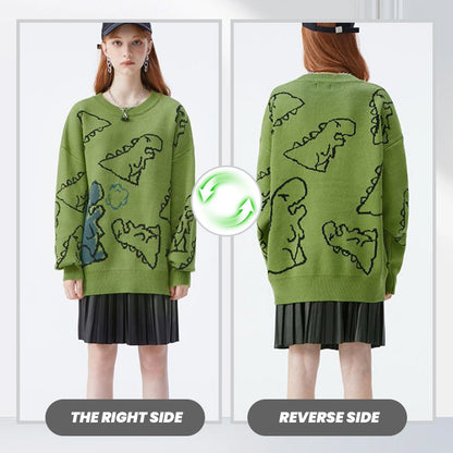 Unisex Cozy Dinosaur Print Sweater