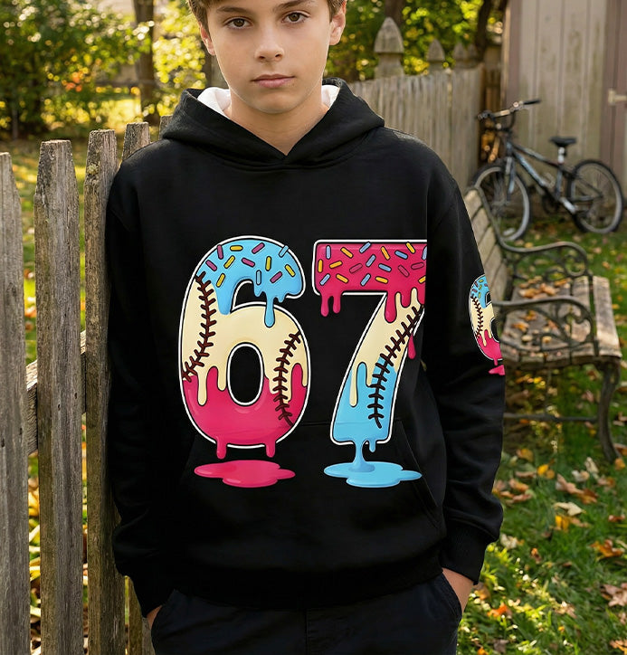 ✨🔥Kids' Funny 67 Meme Hooded Sweatshirt
