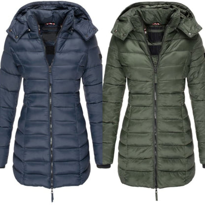 🔥FREE SHIPPING🔥Winter women's mid-length padded jacket warm  hooded jacket